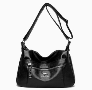 Kanga Women's Soft Leather Crossbody Hobo Bag – Multi-Pocket Shoulder Bag