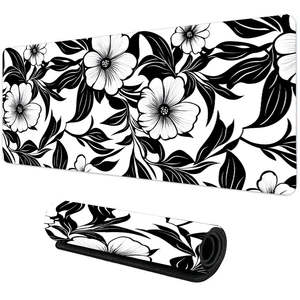 Gaming Accessories: Large Botanical Green Floral Plant Mouse Pad
