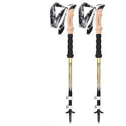 Walking Sticks: Pioneer 2 Pcs Telescopic Carbon Fibre Trekking Walking Hiking Sticks Poles Adjustable Alpenstock