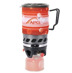 Cookers: Outdoor Portable Cooking System Hiking Camping Stove Heat Exchanger Pot Propane Gas Burners