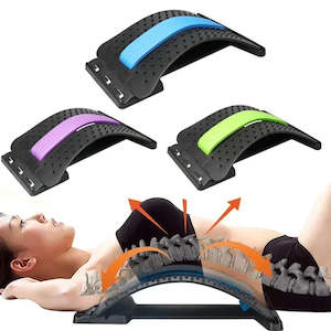 Sports Accessories: Multi-Level Adjustable Back Stretcher Massager for Lumbar & Cervical Spine Support and Pain Relief