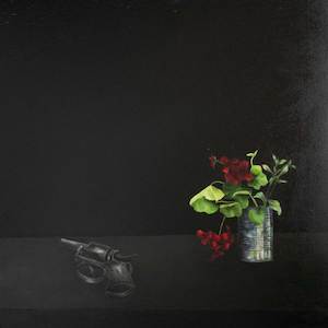 Still Life with Gun & Geraniums