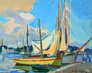 Drying Sails, Tunny Boats in Concarneau Harbour
