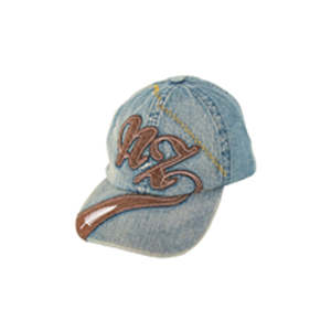 Apparel: Hat Denim NZ Brown Applique