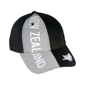 Hat Cotton Twill NZ on Stripes Black