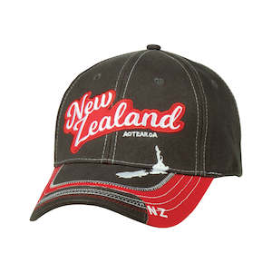Hat Cotton New Zealand Aotearoa Red/Grey