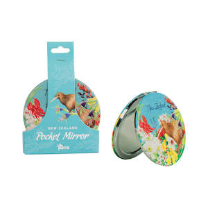 Pocket Mirror Kiwi Flower Blue