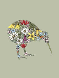 Greeting Cards: Kiwi Flora Notecard by Kirsty McMahon
