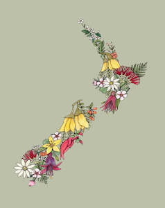 Greeting Cards: NZ Flora Notecard by Kirsty McMahon