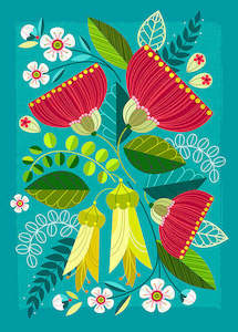 Burst Of Blooms Mini Notecard by Ellen Giggenbach