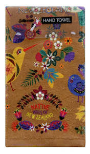 Aprons: Kitchen Towel Retro Birds Tan