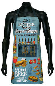 Kitchen Style Apron Beer and Burgers