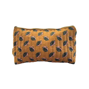 Cosmetic Bags: Ali Davies Cosmetic Bag - Mustard Large