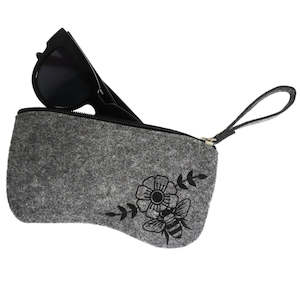 Sunglass Case Felt NZ Honey Bee Grey