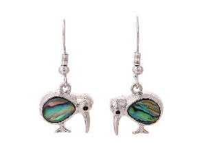 Boxed paua kiwi rhodium earrings