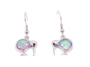 Boxed lavender kiwi rhodium earrings