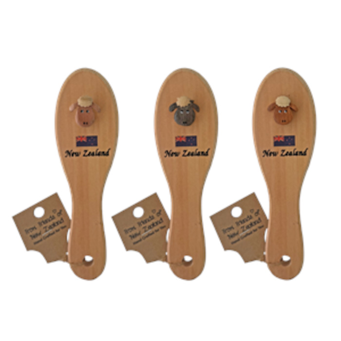 Hair Brush Sheep Wooden Mini