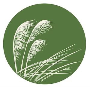 Coasters: Jo Luping Design - Toetoe Ivory on Green 10cm - Round Coaster