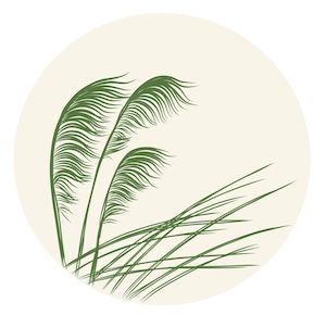 Jo Luping Design - Toetoe Green On Ivory 10cm - Round Coaster