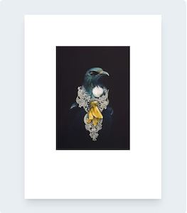Art Decor 1: She Of The Kowhai Tree Pre-Matted Print Art by Jane Crisp