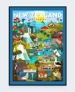 Art Decor 1: NZ Travel Destinations Box Framed Art Print by Ellen Giggenbach