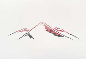 Art Decor 1: Rana Odell Art  Mountain Range, A4 Print
