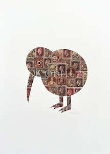 Art Decor 1: Rana Odell Art  Brown Kiwi, A4 Print