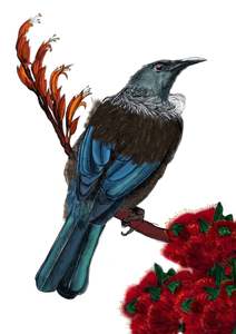 A6 Tui2 greeting card