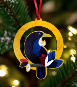 Wooden Xmas Decoration set - Native Bird