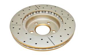 Ford BA/BF & FG 02- Street Gold Cross-drilled slotted KP F DBA Disc Brake Rotors