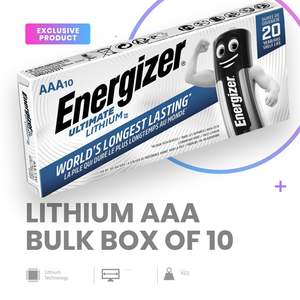 Energizer Industrial: ENERGIZER 1.5V AAA LITHIUM BATTERY Bulk Box Of 10 Batteries