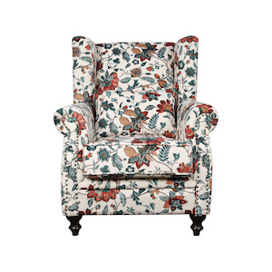 Floral Vintage Chair – Timeless Design, Strong Wood Elegance