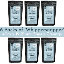 6 Pack - 'Whippersnapper' Natural Sheep Casings 19-21mm, 40m.