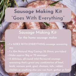 Frontpage: Sausage Making Kit - Goes With Everything, includes 10m Natural Hog Casings