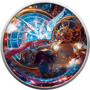 Time Travel Lebertad 1 Oz Silver Colorized Coin