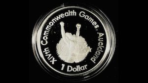 1989 Commonwealth Games Silver Proof Coin Runner