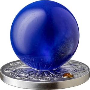 Products: Moon Solar System 2 Oz Antique Finish Silver Coin