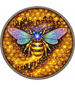Products: EXCLUSIVE BEE Glitter Wings Gilded 1 Oz Colorized Copper Coin