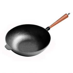 Products: SOGA 31cm Commercial Cast Iron Wok Round Bottom FryPan Home Cooking Skillet Online NZ Depot