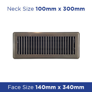 Products: Floor Register- Antique Brass Louvered 100x300mm stock 4/22 FRAB412 - Floor Grilles Online NZ Depot