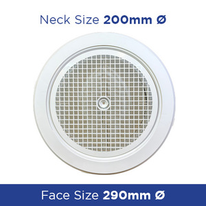 Products: RED20 Round Egg Crate Ceiling Diffuser 200dia C/w Damper ADRED200 - Ceiling Diffusers - Plastic Online NZ Depot
