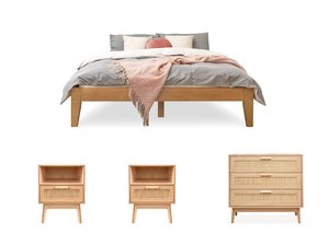 Sovo Oak Queen Bed With Naturlig Bedroom Suite Online Bedroom Furniture NZ Depot