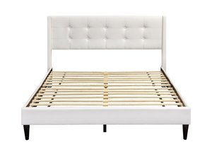 Products: Vele-C Bed Frame White - Double Online Bedroom Furniture NZ Depot