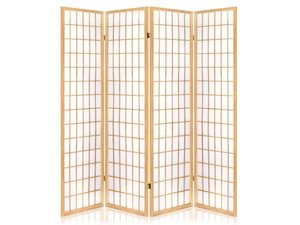 Products: 4-Panel Room Divider C M1 - Natural Wood Online Living Room NZ Depot