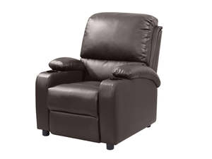 Products: PU Leather Recliner With Cup Holder - Brown Online Living Room NZ Depot