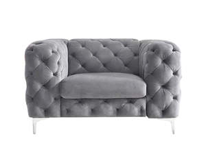 Products: Adam Velvet Armchair - Grey Online Living Room NZ Depot