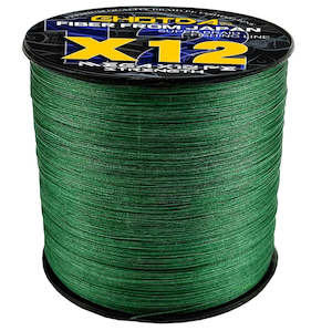 12 Strand  x 1000m Fishing Braid  Green