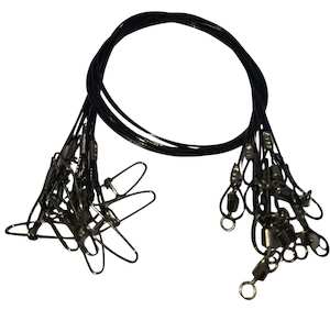 10PCS Heavy-Duty Steel Wire Traces – 150lb x 50cm