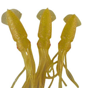 Lumo: Yellow 12.5cm Lumo Coloured Fishing Octopus Skirts (Pkt of 3)
