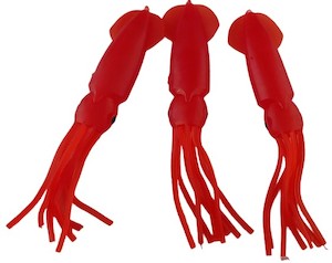 Lumo: Red 12.5cm Lumo Coloured Fishing Octopus Skirts (Pkt of 3)